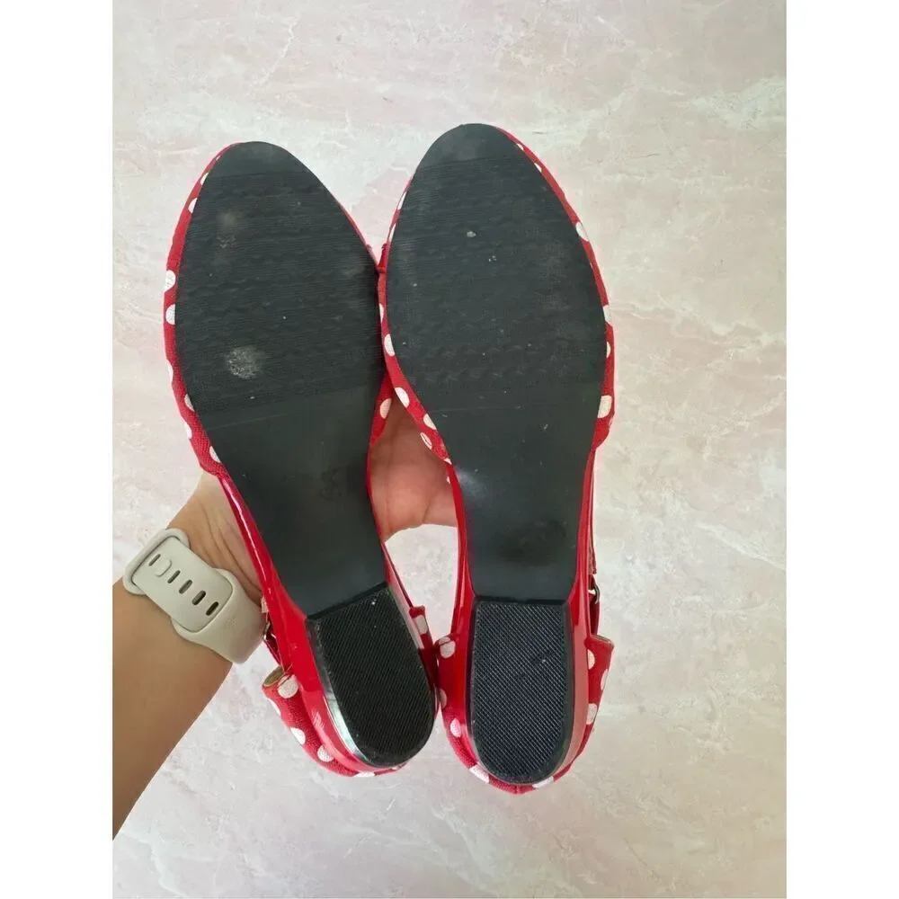 Sofwear Beacon vintage retro red polka dot low heel shoes big kids 4.5 or women’